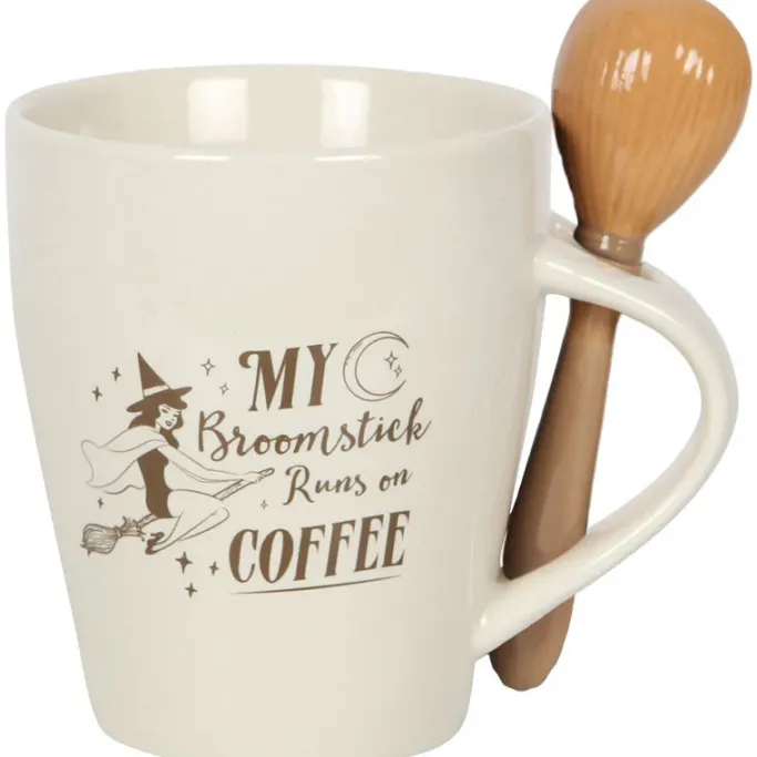 Something Different My Broomstick Runs on Coffee Mug and Spoon Set