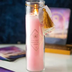 Something Different Mystic Rose Tube Candle with Rose Quartz Crystals