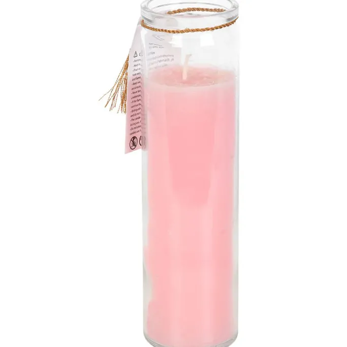 Something Different Mystic Rose Tube Candle with Rose Quartz Crystals
