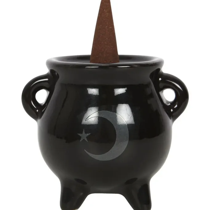 Something Different Mystical Moon Cauldron Ceramic Incense Holder