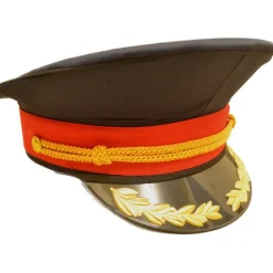 Euro Accessories Navy Blue Military Peaked Cap with Red and Gold Trim