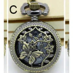 Pocketwatches Necklace Steampunk Pocket Watch with Butterfly PW-C