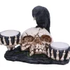 Nemesis Now Nevermore Raven and Skull Candle Holder