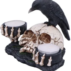 Nemesis Now Nevermore Raven and Skull Candle Holder