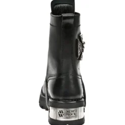 New Rock Boots New Rock Biker Boots Skull Cross Badge M.1623
