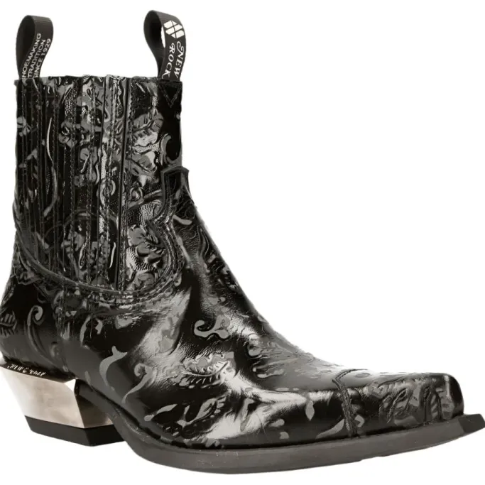 New Rock Boots New Rock Black Cowboy Boots M.7953