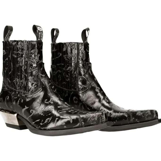 New Rock Boots New Rock Black Cowboy Boots M.7953