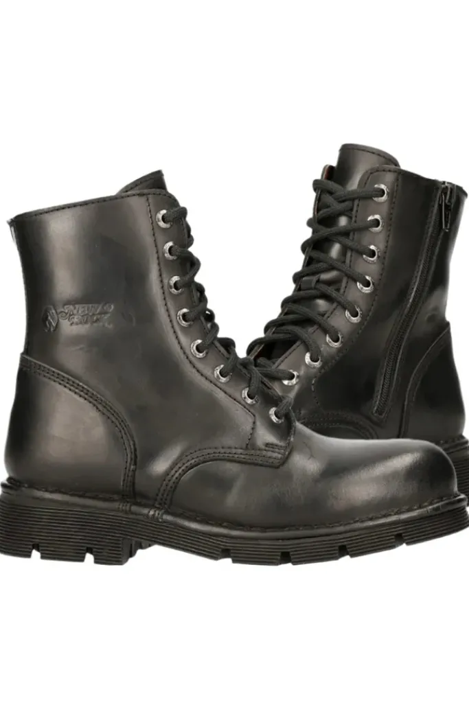 New Rock Boots New Rock Combat Boots M-NEWMILI084-S1