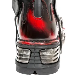 New Rock Boots New Rock Dark Red Bat and Flames Boots, M.195-S1