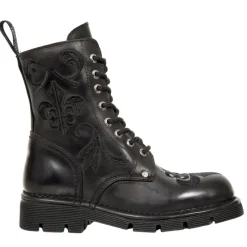 New Rock Boots New Rock Embroidered Fleur De Lys Boots M.NEWMILI118-S1