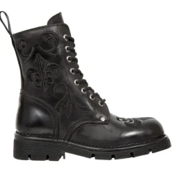New Rock Boots New Rock Embroidered Fleur De Lys Boots M.NEWMILI118-S1