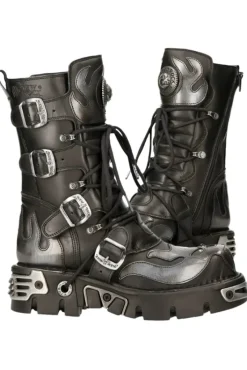 New Rock Boots New Rock Flame Boots, Demon Skull M.107-S2
