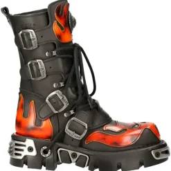 New Rock Boots New Rock Flame Boots, Demon Skull M.107-S1