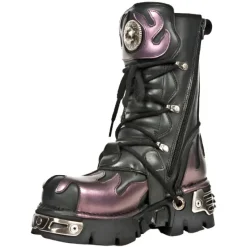New Rock Boots New Rock Purple Flame Boots M591 S5 (UK3, 13)