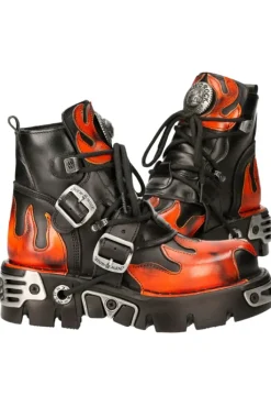 New Rock Boots New Rock Red Flame Boots, M.288-S1