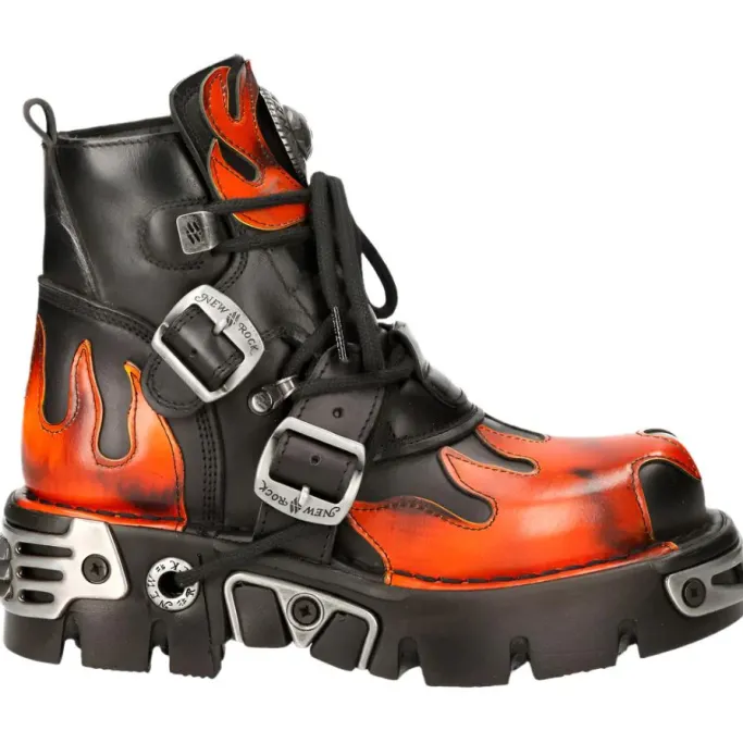 New Rock Boots New Rock Red Flame Boots, M.288-S1