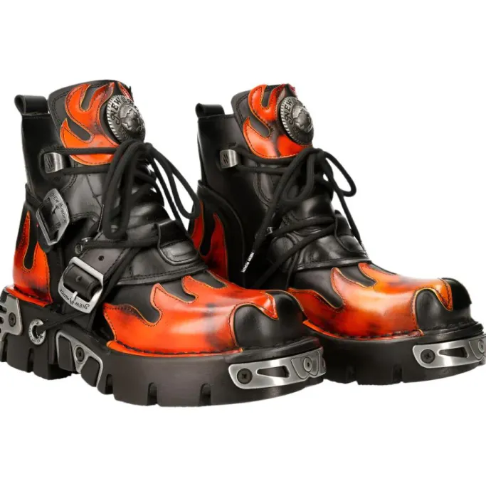 New Rock Boots New Rock Red Flame Boots, M.288-S1