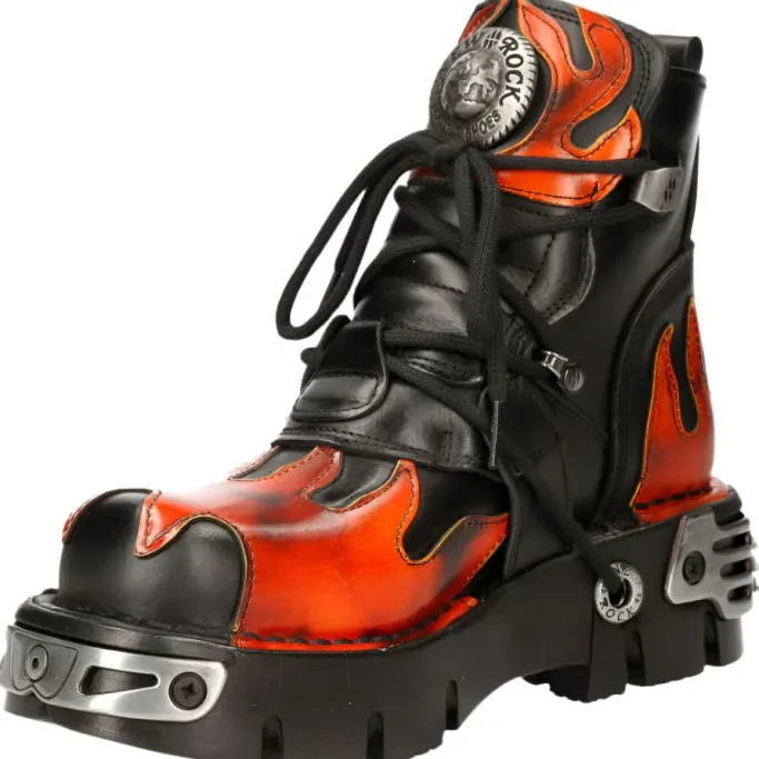 New Rock Boots New Rock Red Flame Boots, M.288-S1