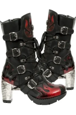 New Rock Boots New Rock Red Flame M.TR081-S1