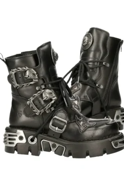 New Rock Boots New Rock Silver Cross Boots 407 (UK3)