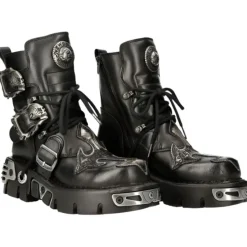 New Rock Boots New Rock Silver Cross Boots 407 (UK3)