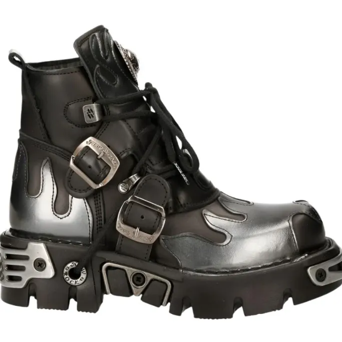 New Rock Boots New Rock Silver Flame Boots, M.288-S2