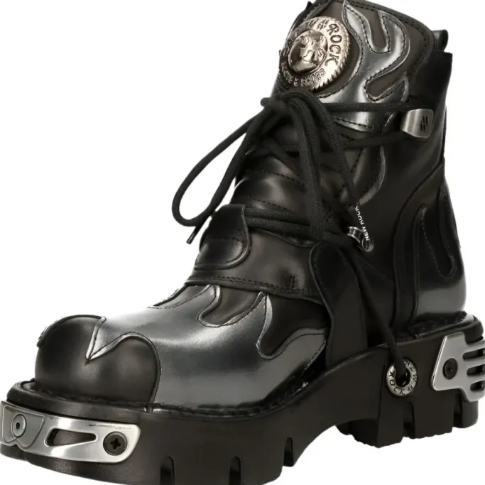 New Rock Boots New Rock Silver Flame Boots, M.288-S2