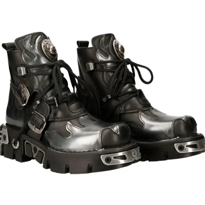 New Rock Boots New Rock Silver Flame Boots, M.288-S2