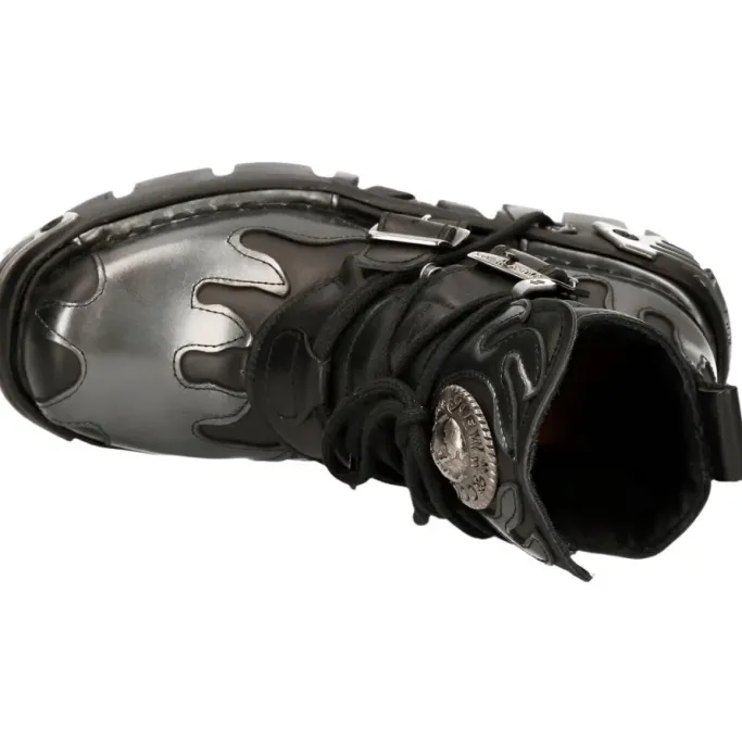 New Rock Boots New Rock Silver Flame Boots, M.288-S2