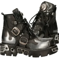 New Rock Boots New Rock Silver Flame Boots, M.288-S2