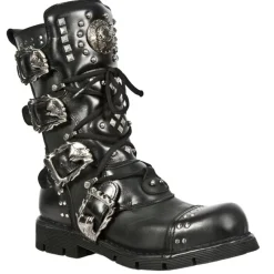 New Rock Boots New Rock Studded Black Boots M-1474-S1 (UK11, 12)
