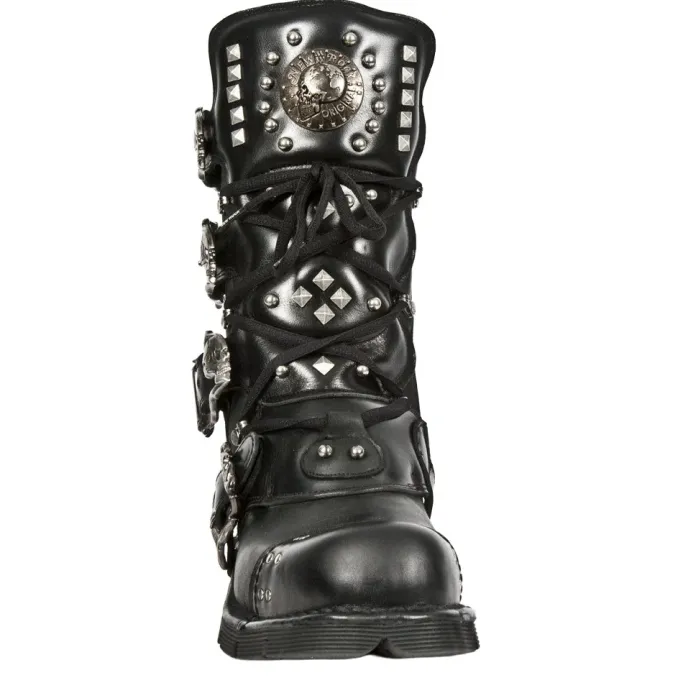New Rock Boots New Rock Studded Black Boots M-1474-S1 (UK11, 12)