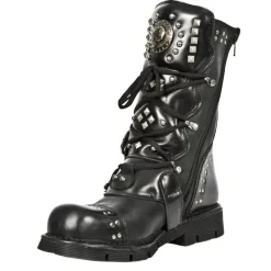 New Rock Boots New Rock Studded Black Boots M-1474-S1 (UK11, 12)