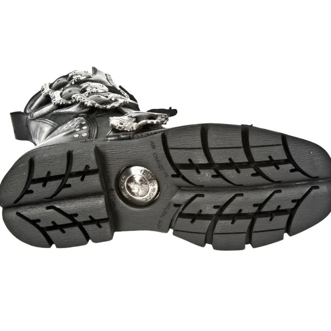 New Rock Boots New Rock Studded Black Boots M-1474-S1 (UK11, 12)
