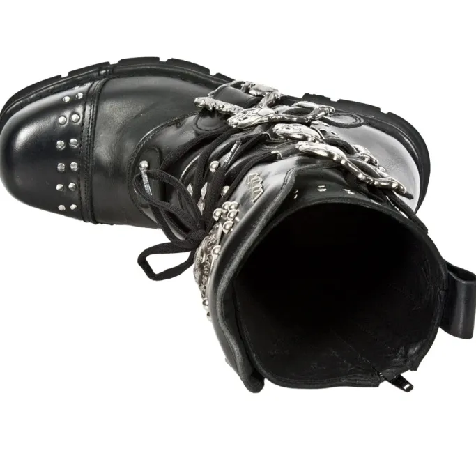 New Rock Boots New Rock Studded Black Boots M-1474-S1 (UK11, 12)