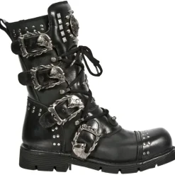 New Rock Boots New Rock Studded Black Boots M-1474-S1 (UK11, 12)