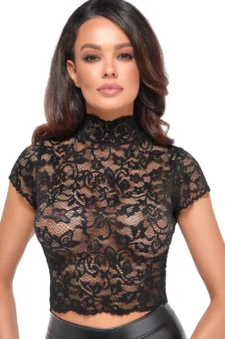 Noir Handmade Black Lace Top