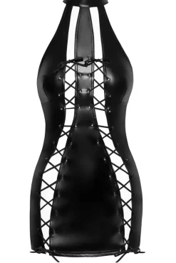Noir Handmade Double Lace-up Front Powerwetlook Dress
