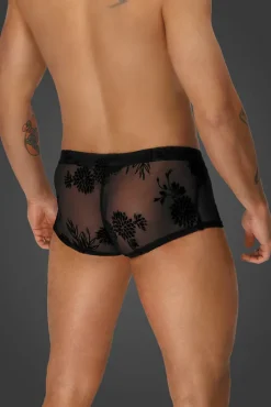 Noir Handmade Flock Embroidery Shorts