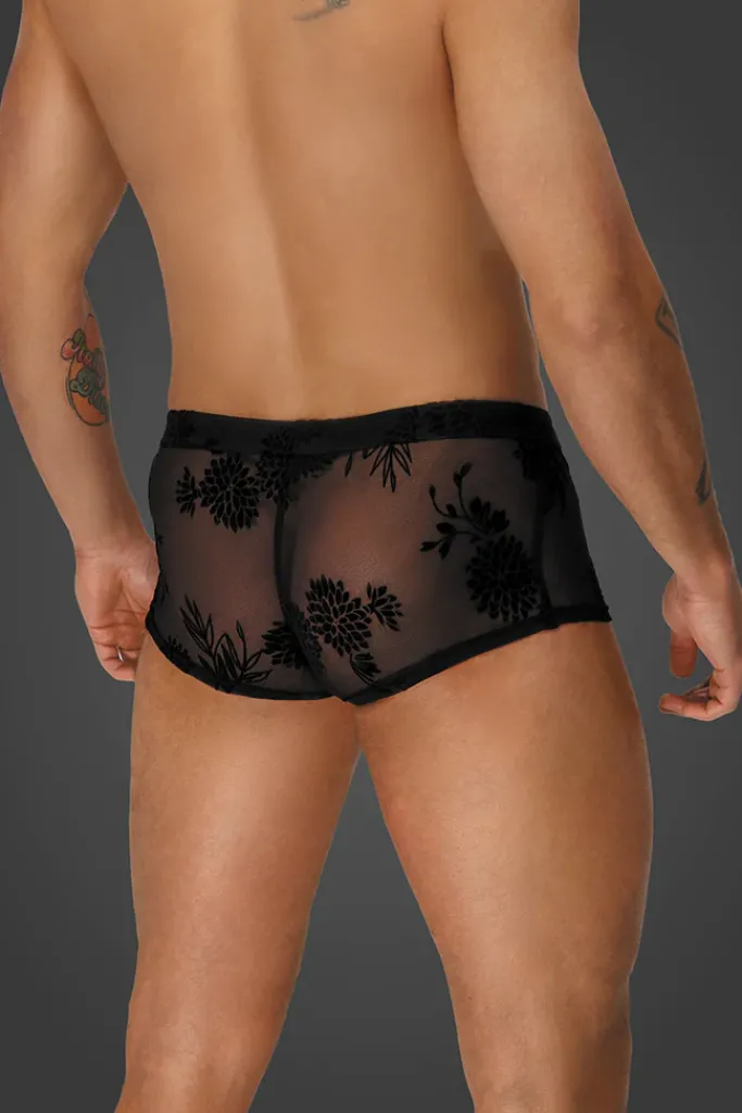 Noir Handmade Flock Embroidery Shorts