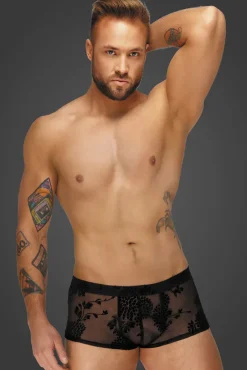 Noir Handmade Flock Embroidery Shorts
