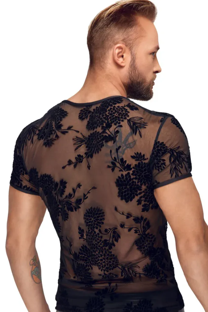 Noir Handmade Flock Embroidery T-Shirt
