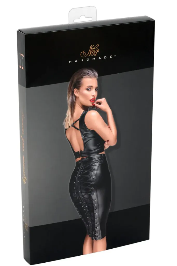 Noir Handmade Knee-Length Laced Skirt