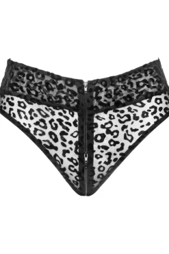 Noir Handmade Leopard Flock Panties