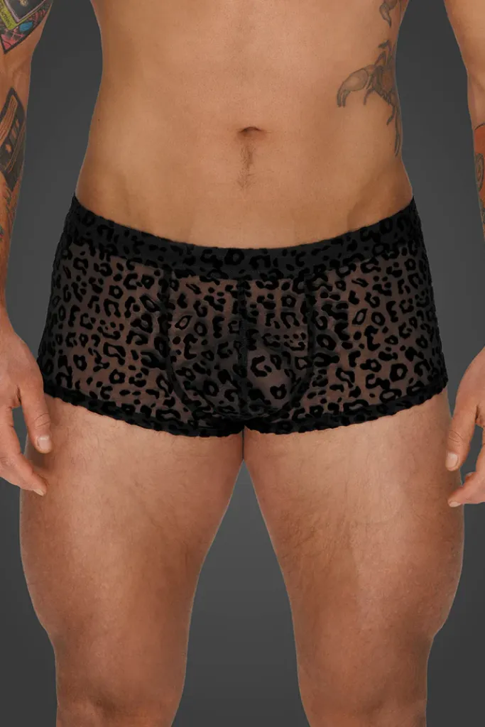 Noir Handmade Leopard Flock Shorts