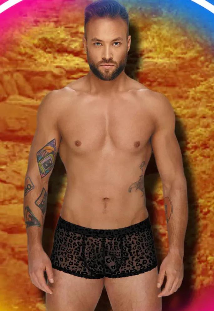 Noir Handmade Leopard Flock Shorts