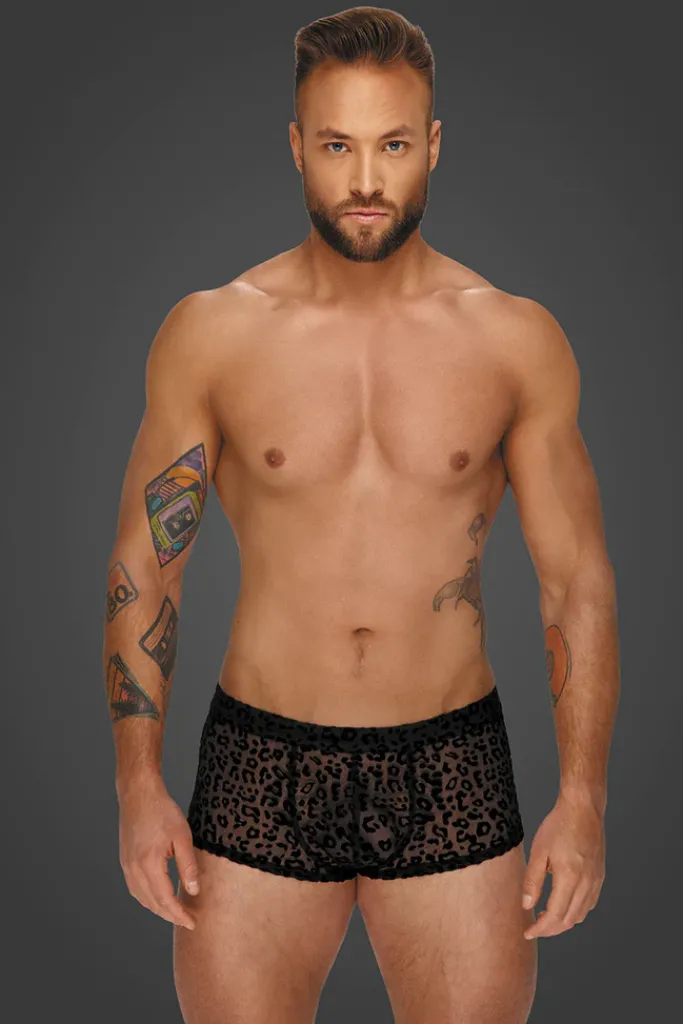 Noir Handmade Leopard Flock Shorts