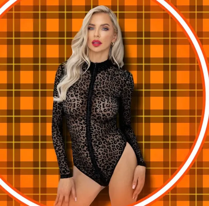 Noir Handmade Leopard Flock Bodysuit