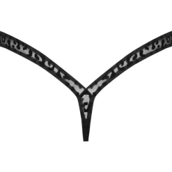 Noir Handmade Leopard Flock Thong