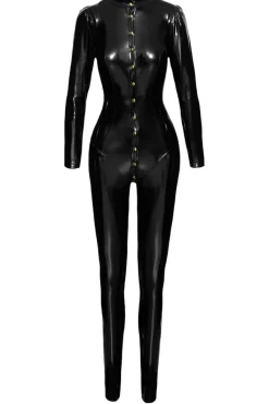 Noir Handmade Long Button Catsuit